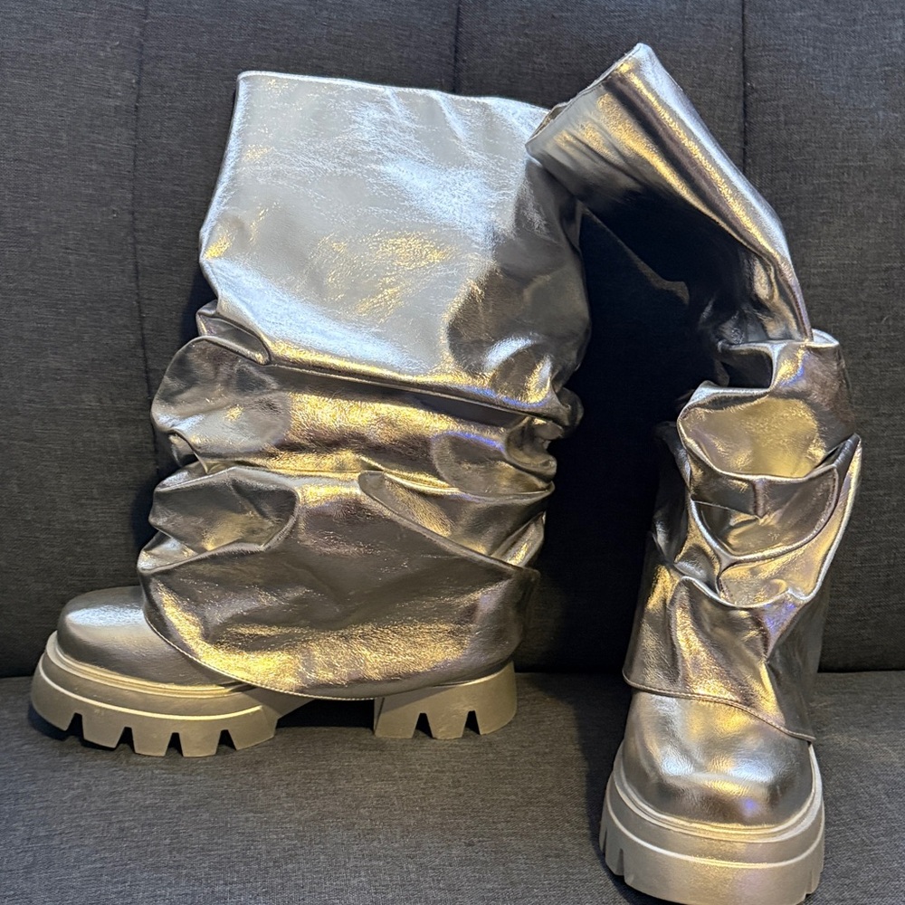 Silver Heeled Boots for Women